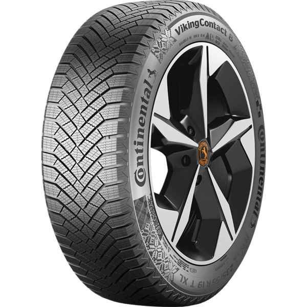 Continental VikingContact 8 255/45R19 ice and snow tire featuring directional tread design, XL load range, and dependable winter performance.