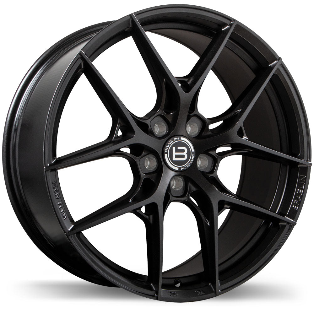 Braelin BR14 19x9.5 & 19x8.5 Satin Black Anthracite Wheels 5x112