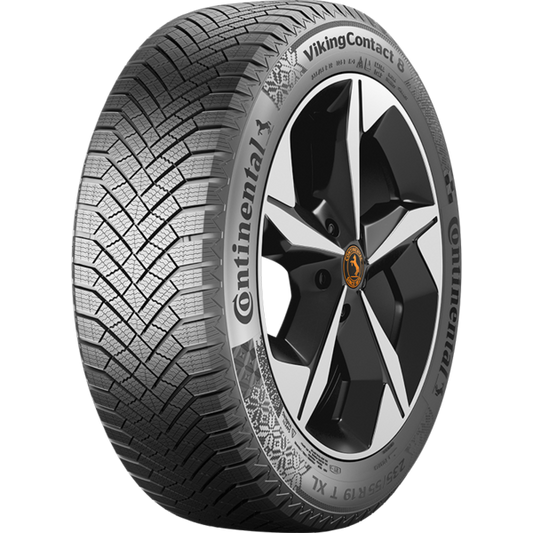 Continental VikingContact 8 255/45R19 ice and snow tire featuring directional tread design, XL load range, and dependable winter performance.